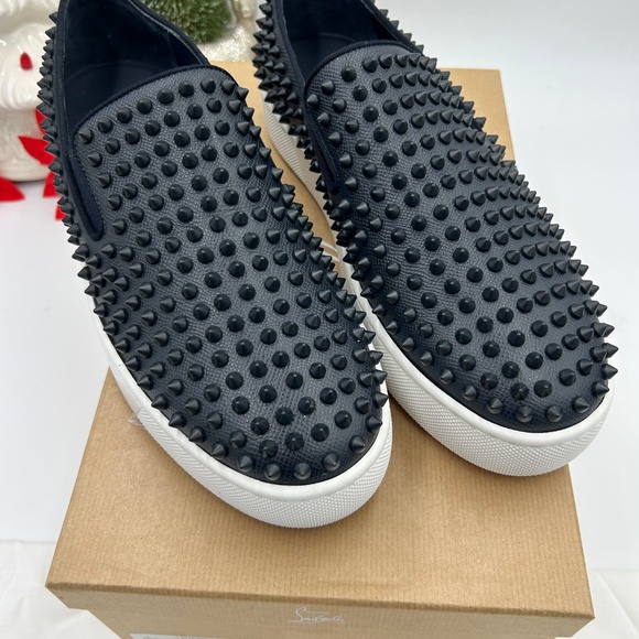 Men’s Christian Louboutin roller boat spike slip on sneakers size 44 Italy - Picture 2 of 13